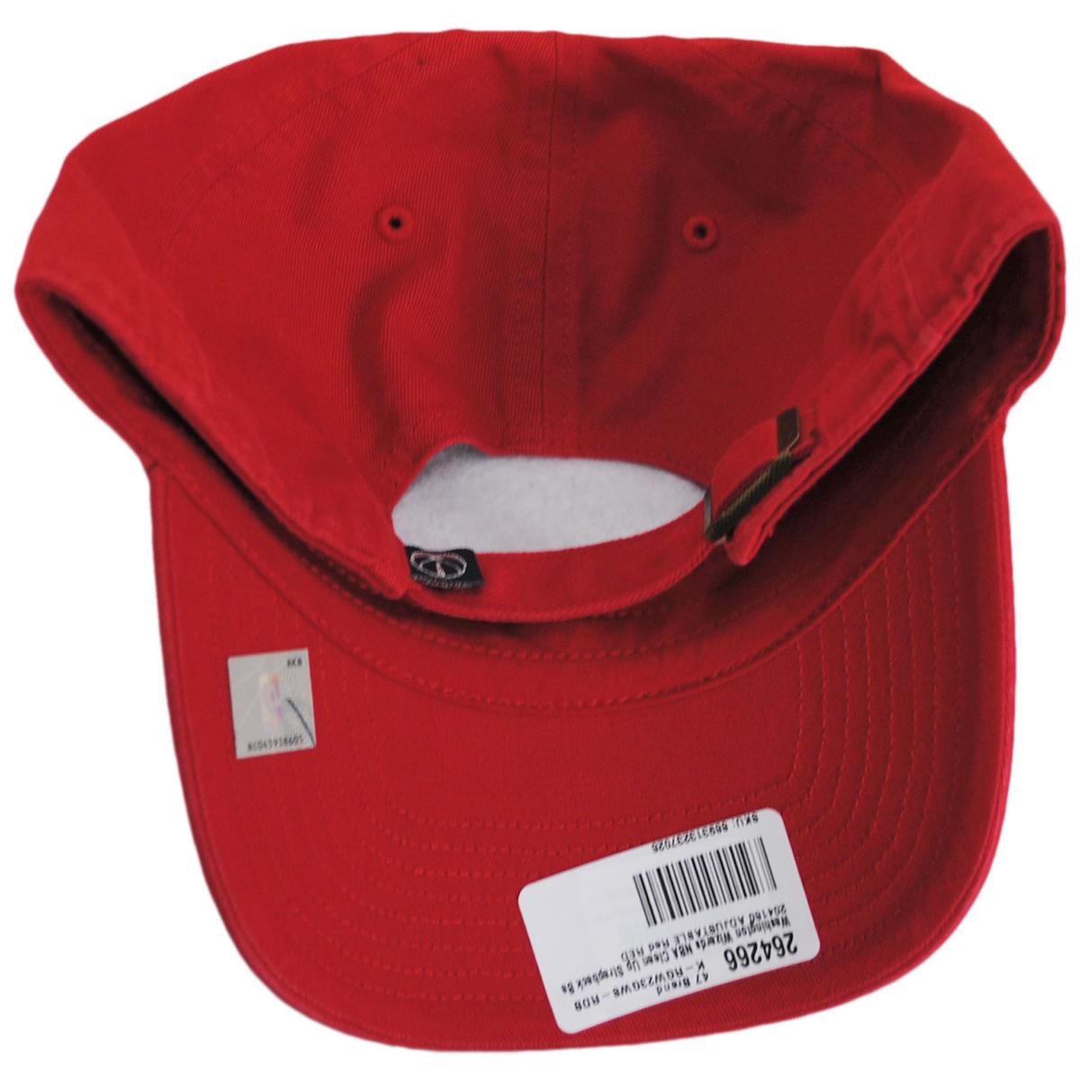 47 Brand | Washington Wizards NBA Clean Up Strapback Baseball Cap Dad Hat | 204180 | under | RED
