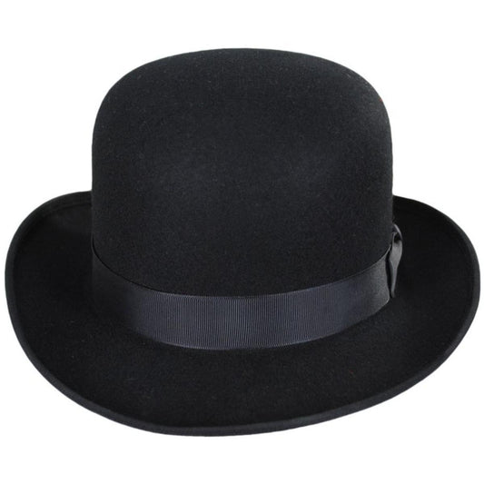 Jaxon Hats | Made in the USA - Classics Wool Felt Bowler Hat | 131302 | front | BLACK