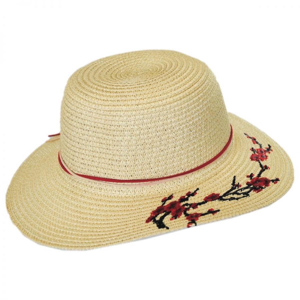 Jeanne Simmons | Kid's Cherry Blossom Toyo Straw Sun Hat | 505607 | profile | TAN