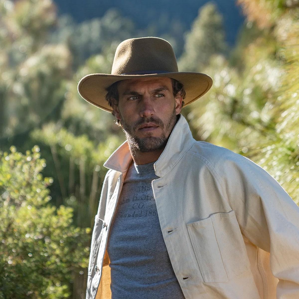 Stetson | Bozeman Crushable Wool Felt Outback Hat | 130692 | lsmtwo | LIGHT BROWN