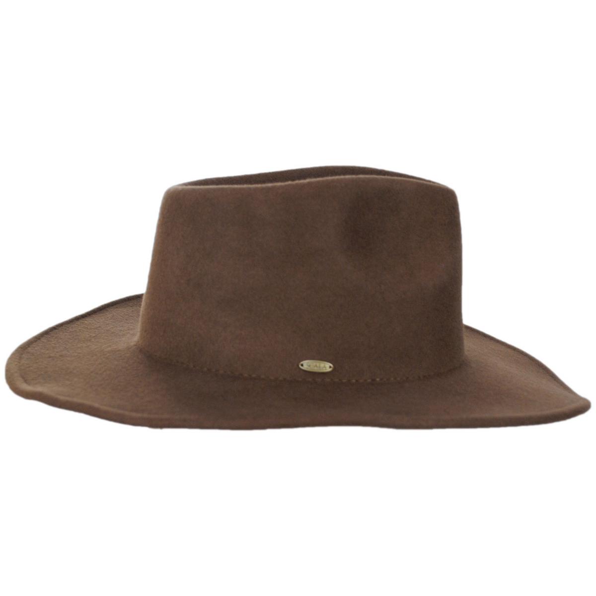 Scala | Kathrina Wool Felt Fedora Hat | 123442 | profile | PECAN