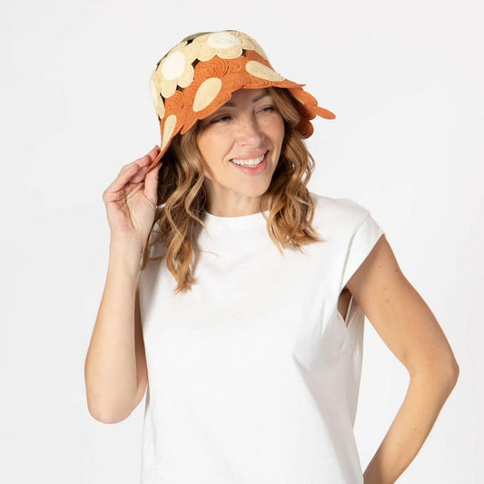San Diego Hat Company | Carmen Toyo Straw Flower Bucket Hat | 103693 | lsfone | MULTI