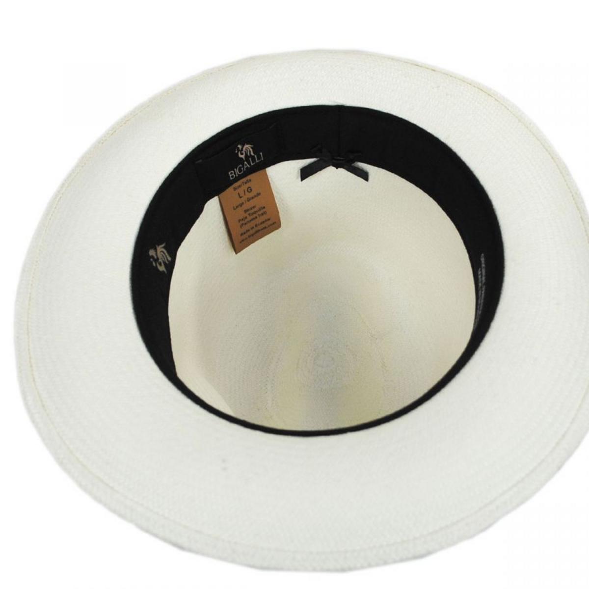 Bigalli | Grade 8 Panama Straw Fedora Hat | 129203 | under | WHITE