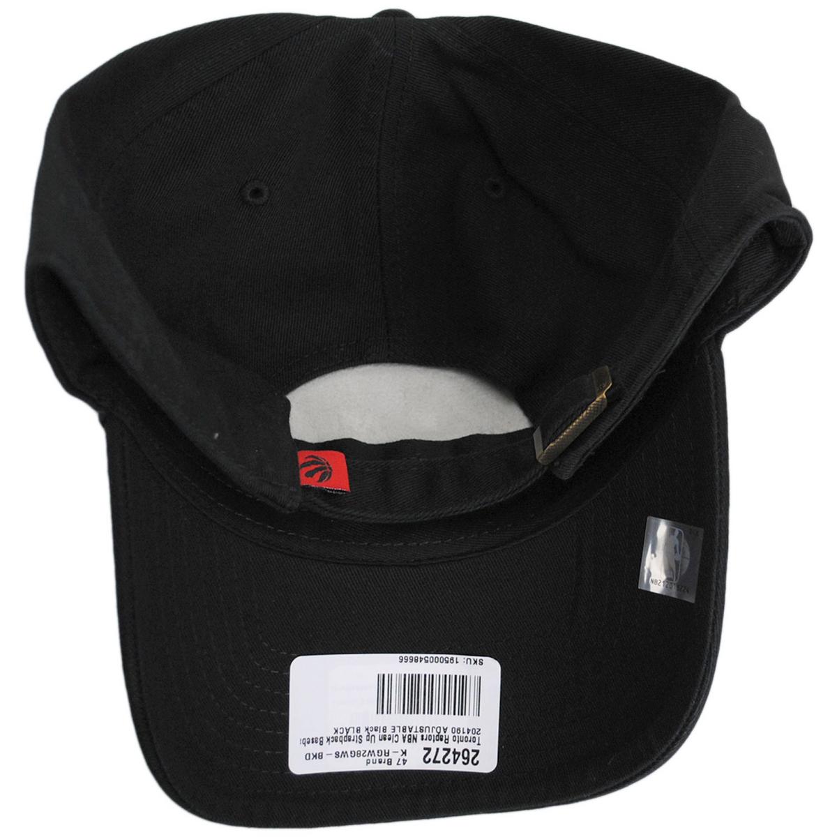 47 Brand | Toronto Raptors NBA Clean Up Strapback Baseball Cap Dad Hat | 204190 | under | BLACK