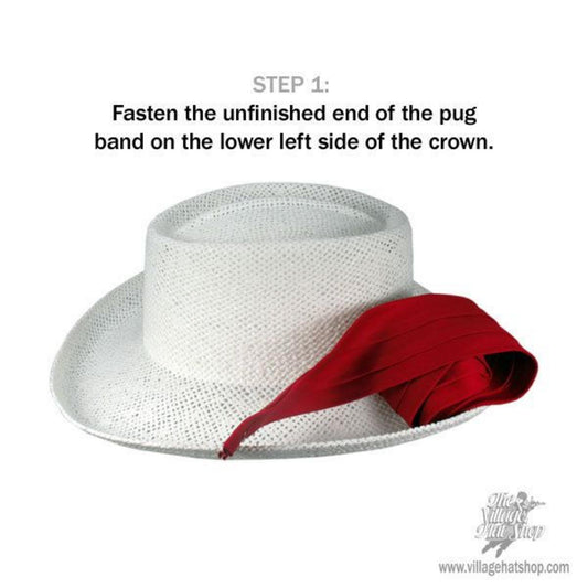 Capas Headwear | Polka Dot 3-Pleat Puggaree Hat Band | 602014 | front | NAVY/WHITE