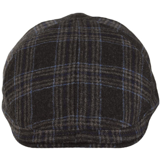 Wigens Caps | Italian Check Flannel Wool/Silk Pub Cap | 161969 | front | BROWN