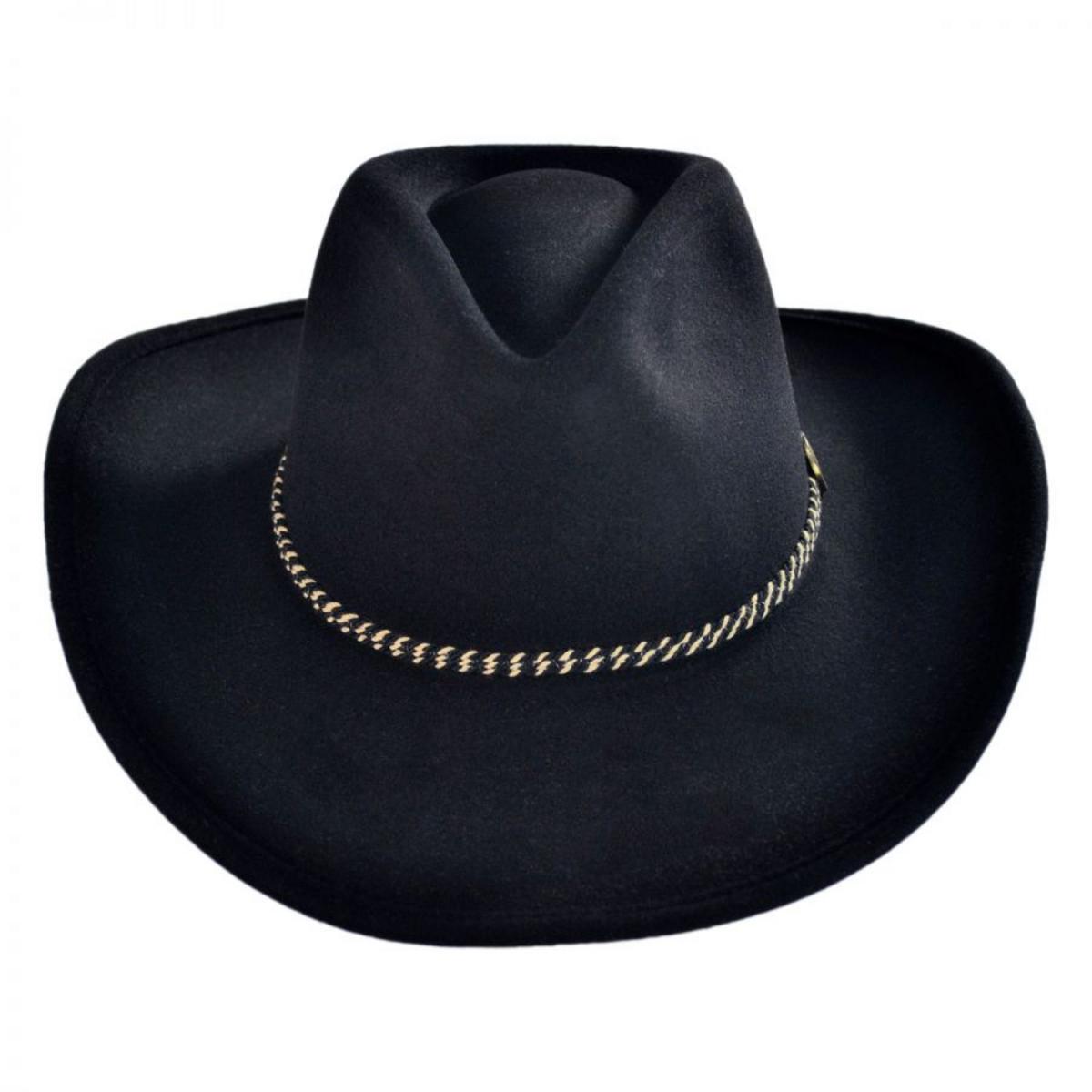 Stetson | Rawhide Buffalo Fur Felt Western Hat | 130626 | front | BLACK