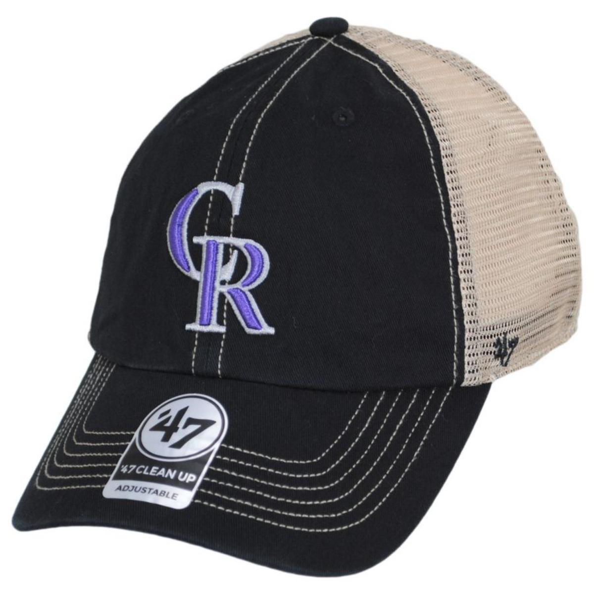 47 Brand | Colorado Rockies Trawler 47 Mesh Clean Up Baseball Cap | 203465 | lead | BLACK
