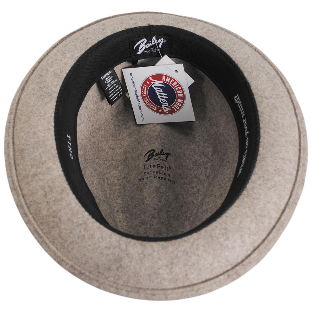 Bailey 1922 | Tino Wool LiteFelt Trilby Fedora Hat - Natural Mix | 130008FW22 | under | NATURAL MIX