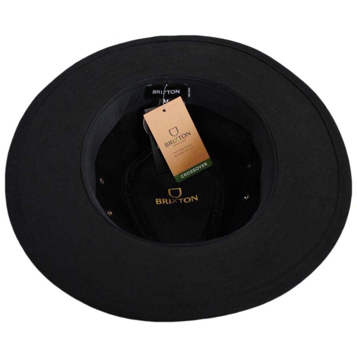 BRIXTON HATS | Messer X Adventure Cotton Safari Fedora Hat - FINAL SALE | 402612 | under | BLACK/BLACK