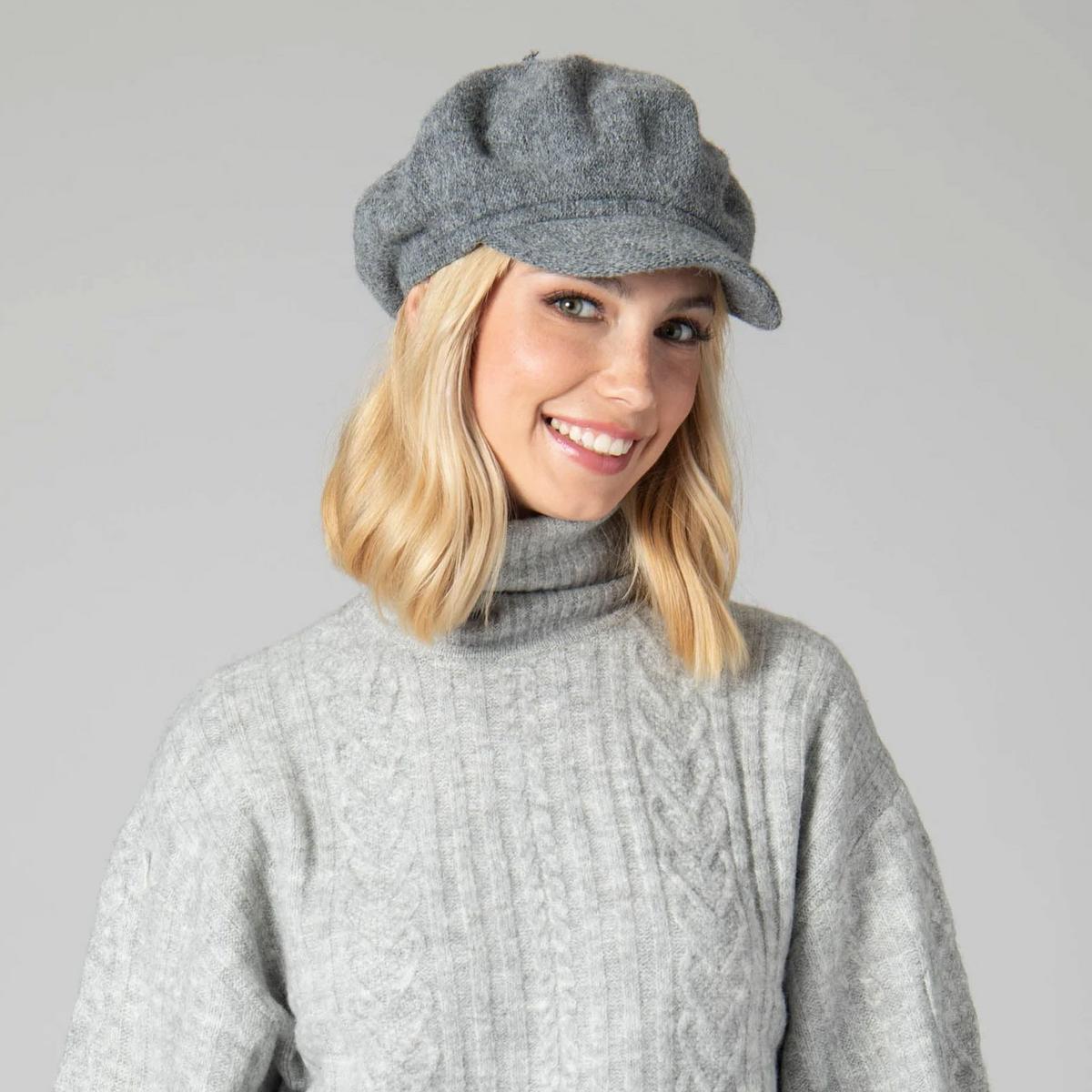 San Diego Hat Company | Early Fog Faux Angora Baker Boy Cap | 108938 | lsfone | CHARCOAL