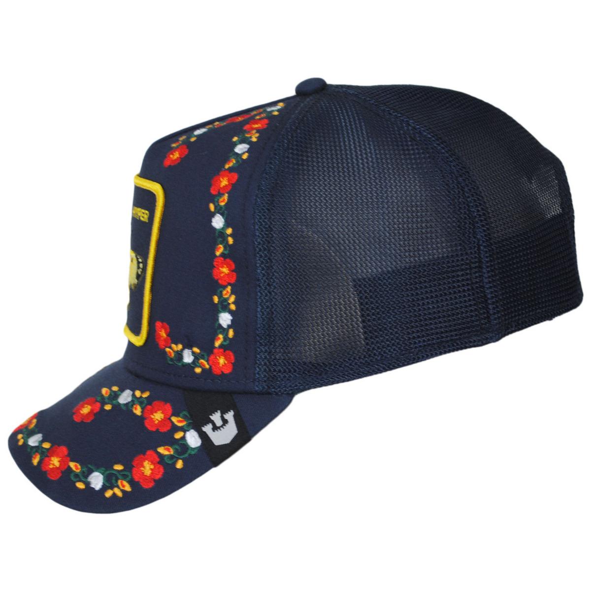 Goorin Bros | Hyper Floral Mesh Trucker Snapback Baseball Cap | 200695 | profile | NAVY