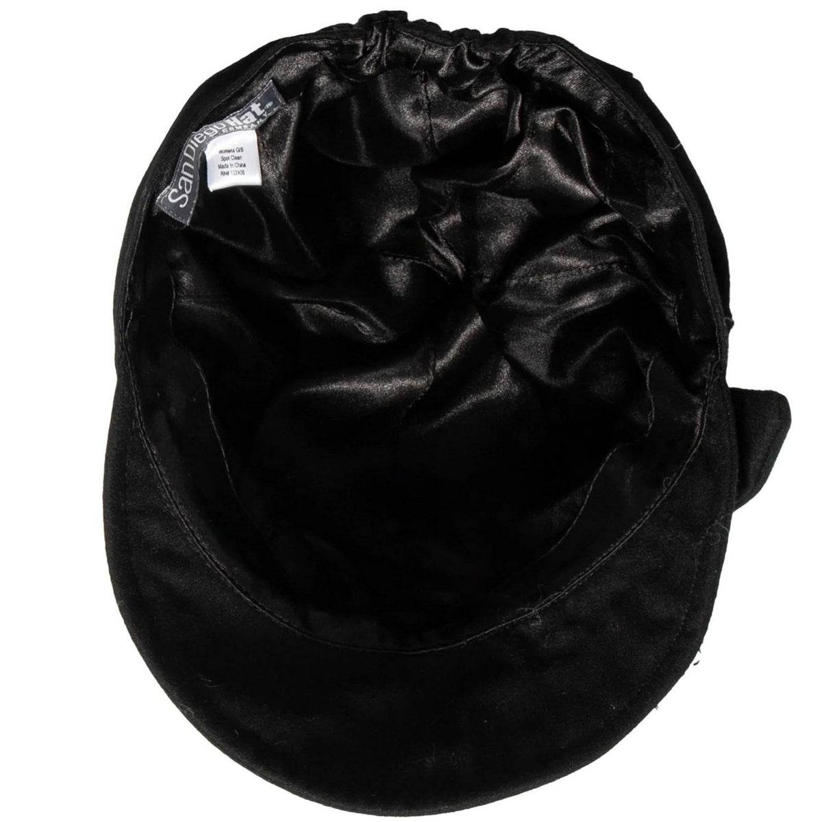 San Diego Hat Company | Side Bow Wool Newsboy Cap | 108669 | under | BLACK