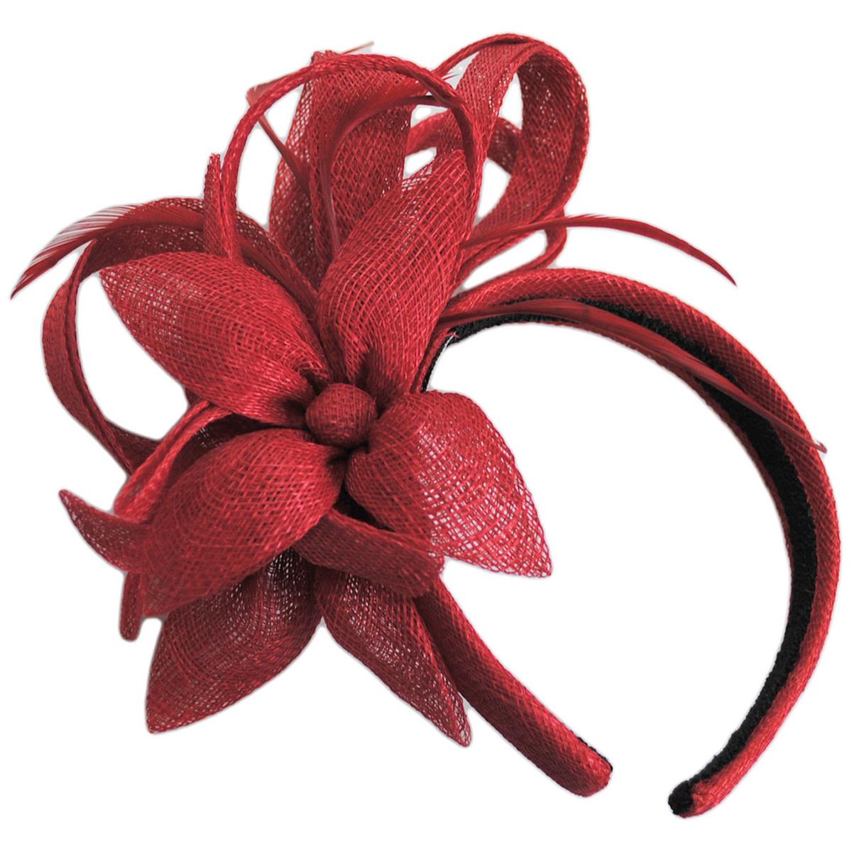 Kathy Jeanne | Jada Sinamay Straw Fascinator Hat | 122428 | lead | RED