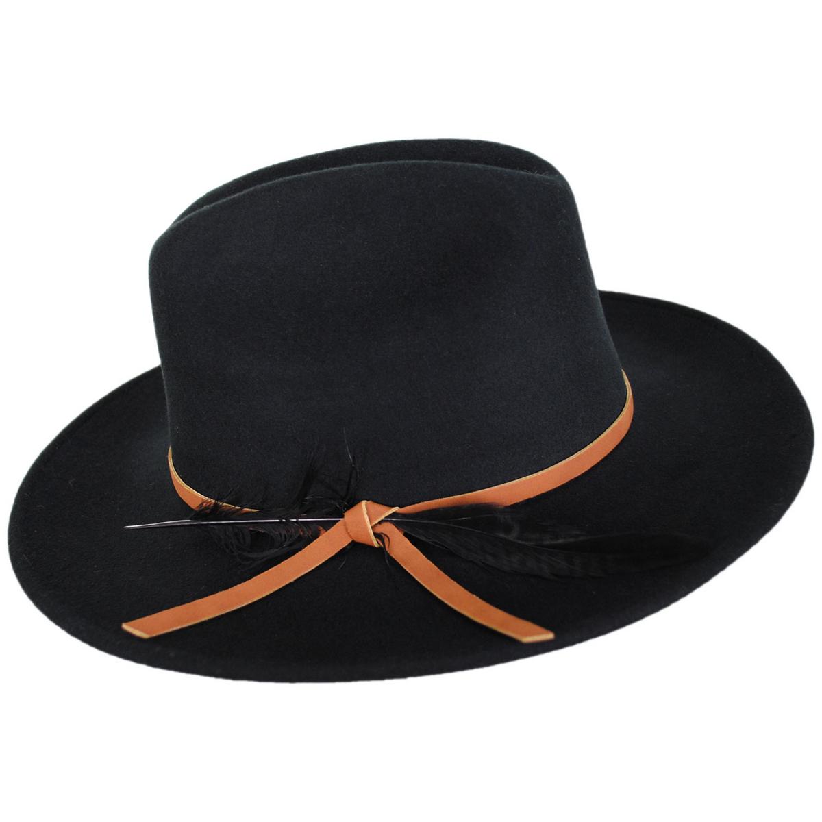 Scala | Adan Wool Felt Western Hat | 130440 | profile | BLACK