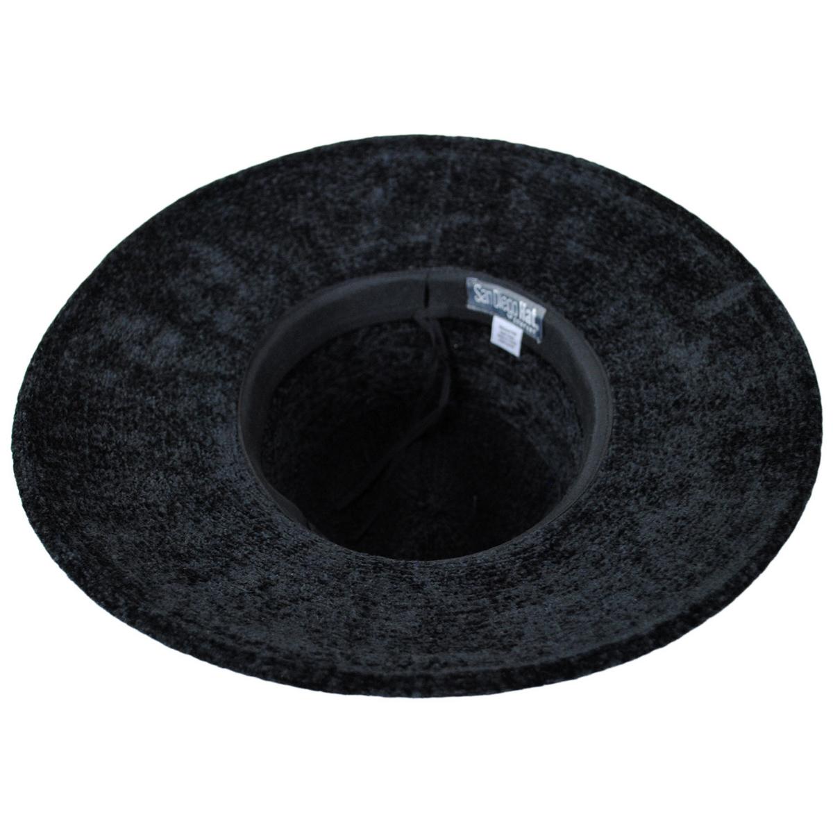 San Diego Hat Company | Nellie Chenille Knit Fedora Hat | 108937 | under | BLACK