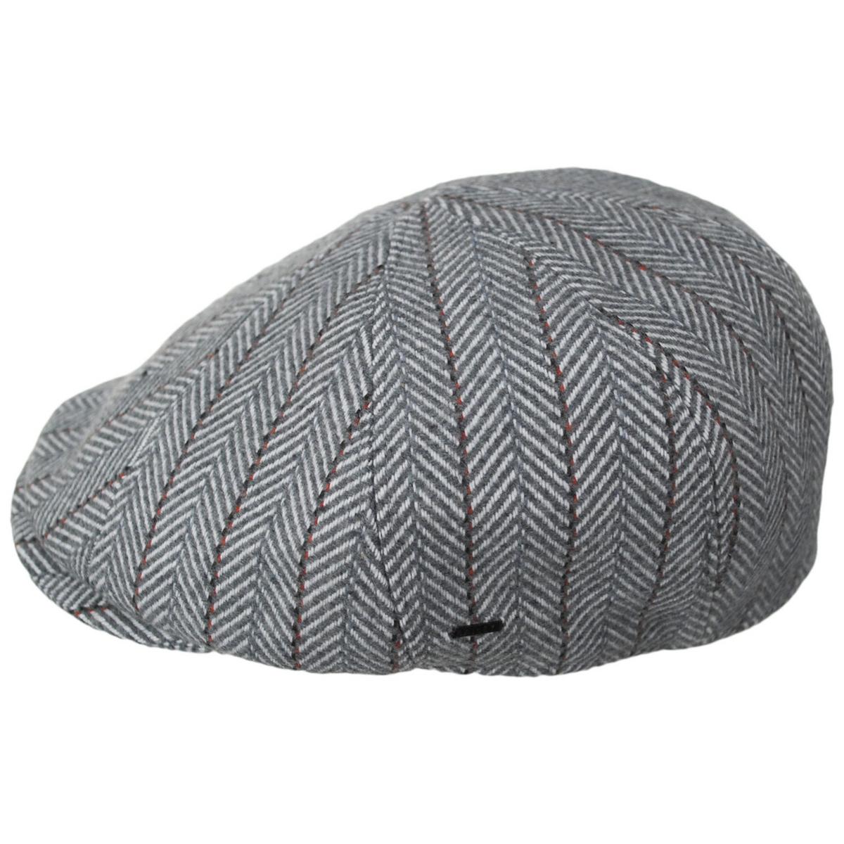 Bailey 1922 | Arley Wool Blend Herringbone 8 Panel Cap | 167216 | profile | GREY