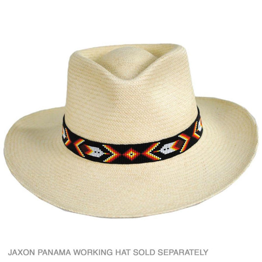 SunBody Hats | Feather and Diamond Beaded Hat Band | 602629 | front | BLACK