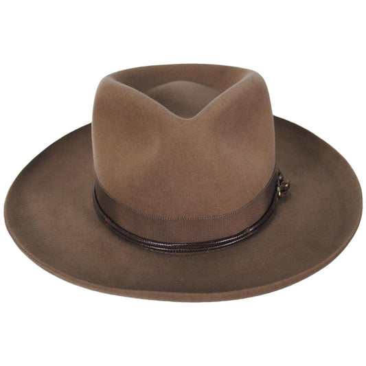 Bailey 1922 | Bastien Polished Elite Wool Felt Fedora Hat - Driftwood | 133309DW | front | DRIFTWOOD