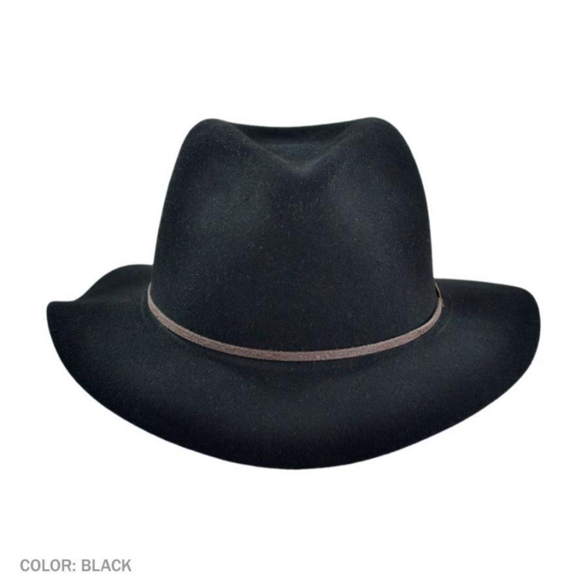 Bailey 1922 | Jackman Rollable Wool LiteFelt Fedora Hat | 130074 | front | BLACK