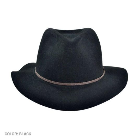 Bailey 1922 | Jackman Rollable Wool LiteFelt Fedora Hat | 130074 | front | BLACK