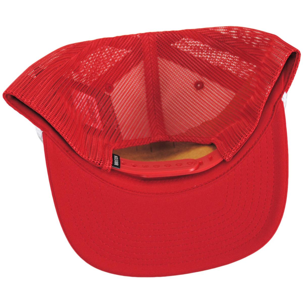 BRIXTON HATS | Bass Brains Foam and Mesh Trucker Snapback Baseball Cap | 201860 | under | CRIMSON/WHITE/CRIMSON