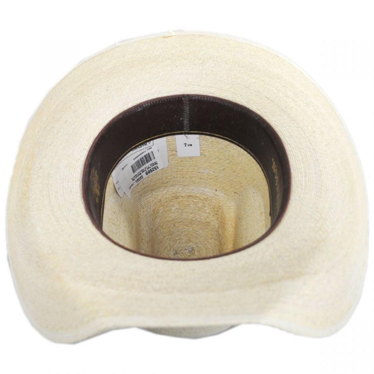 Stetson | Square Palm Leaf Straw Western Hat | 127029 | under | NATURAL