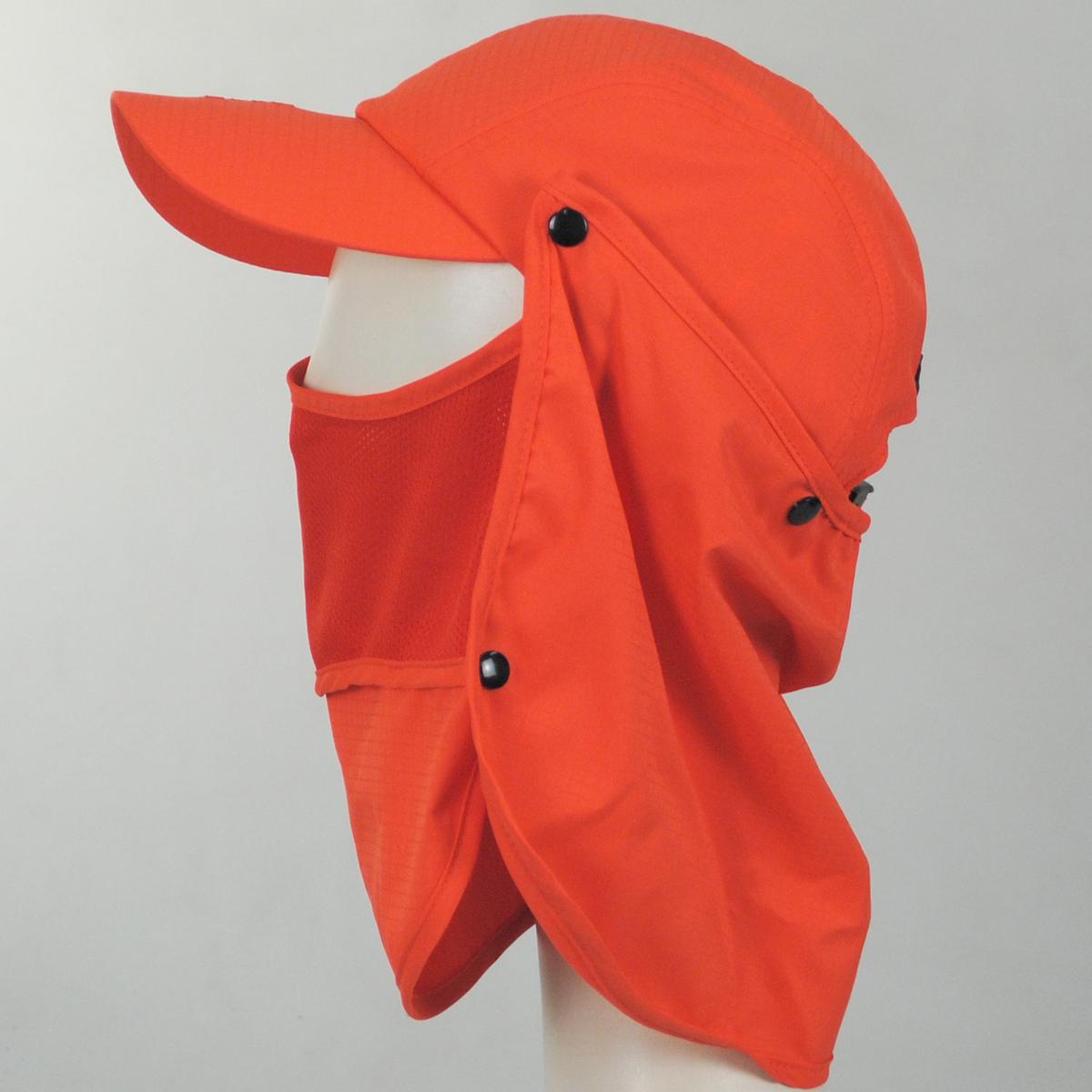 Kangol | Multi-Utility Neck-Flap Mask Strapback Baseball Cap | 201136 | front | ORANGE