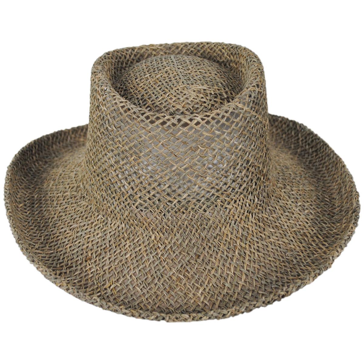 Dorfman Pacific | 19th Hole Twisted Seagrass Straw Gambler Hat | 126065 | front | NATURAL