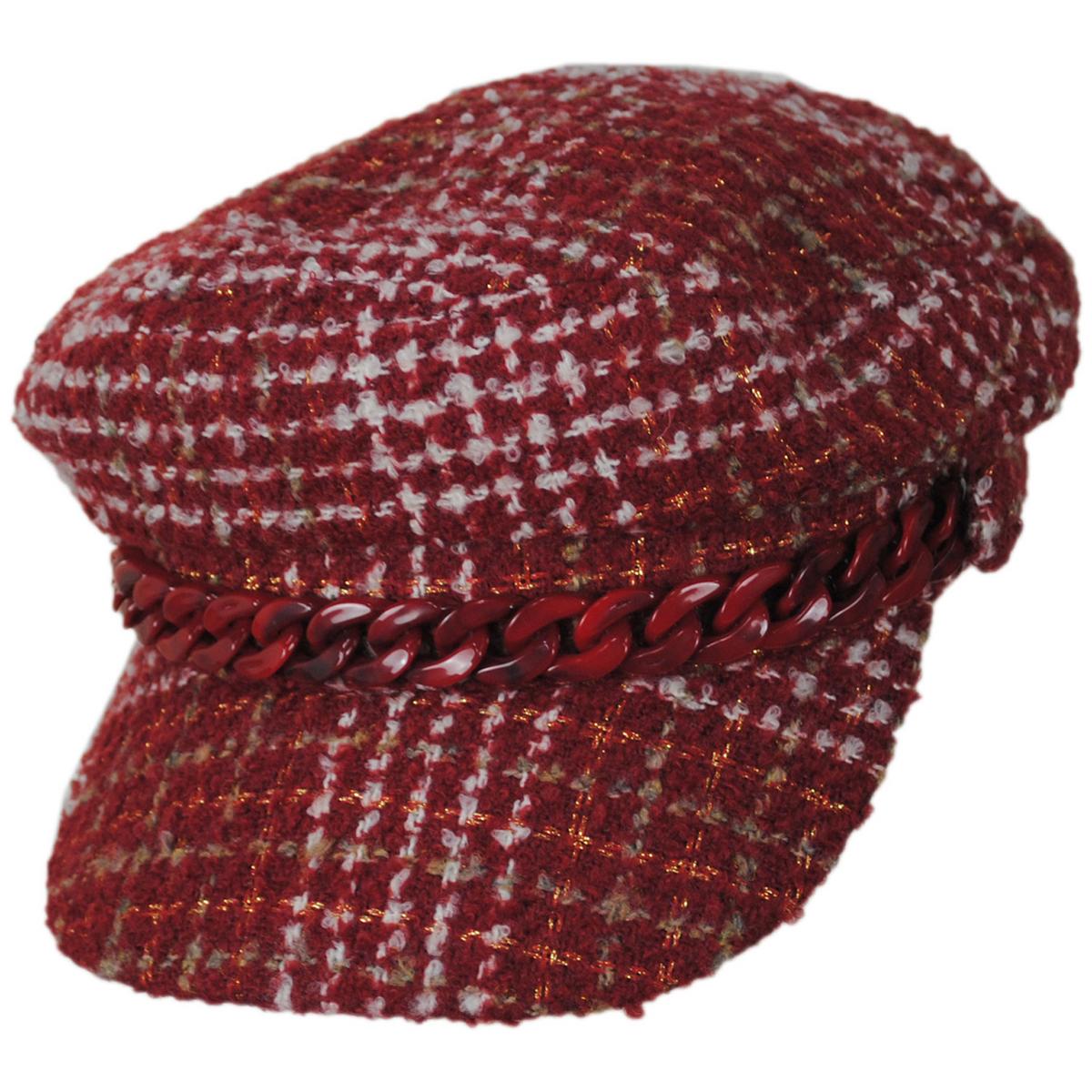 San Diego Hat Company | Emmy Lou Tweed Cabbie Cap | 108655 | lead | RED