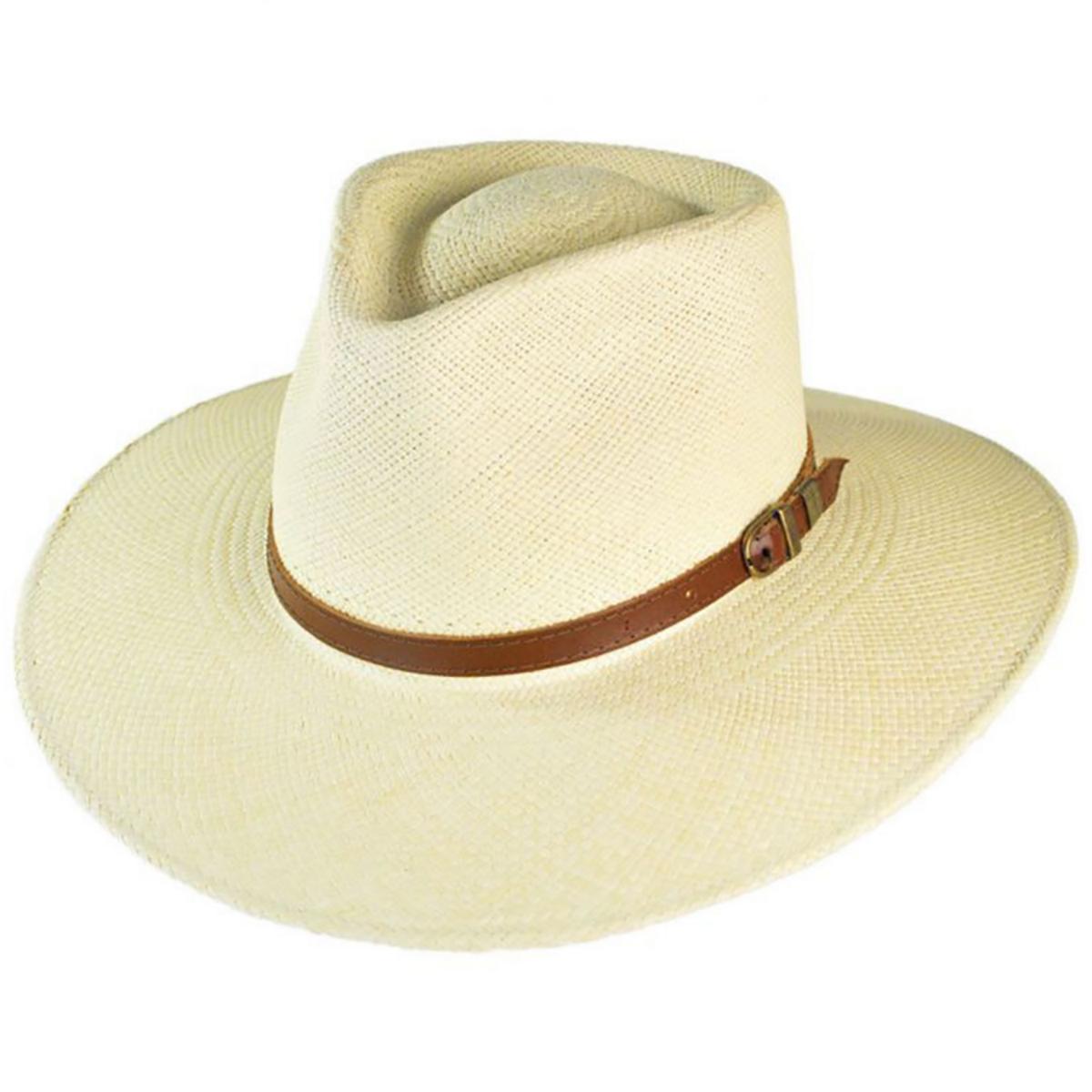 Bigalli | Australian Excursion Panama Straw Fedora Hat | 129213 | lead | NATURAL