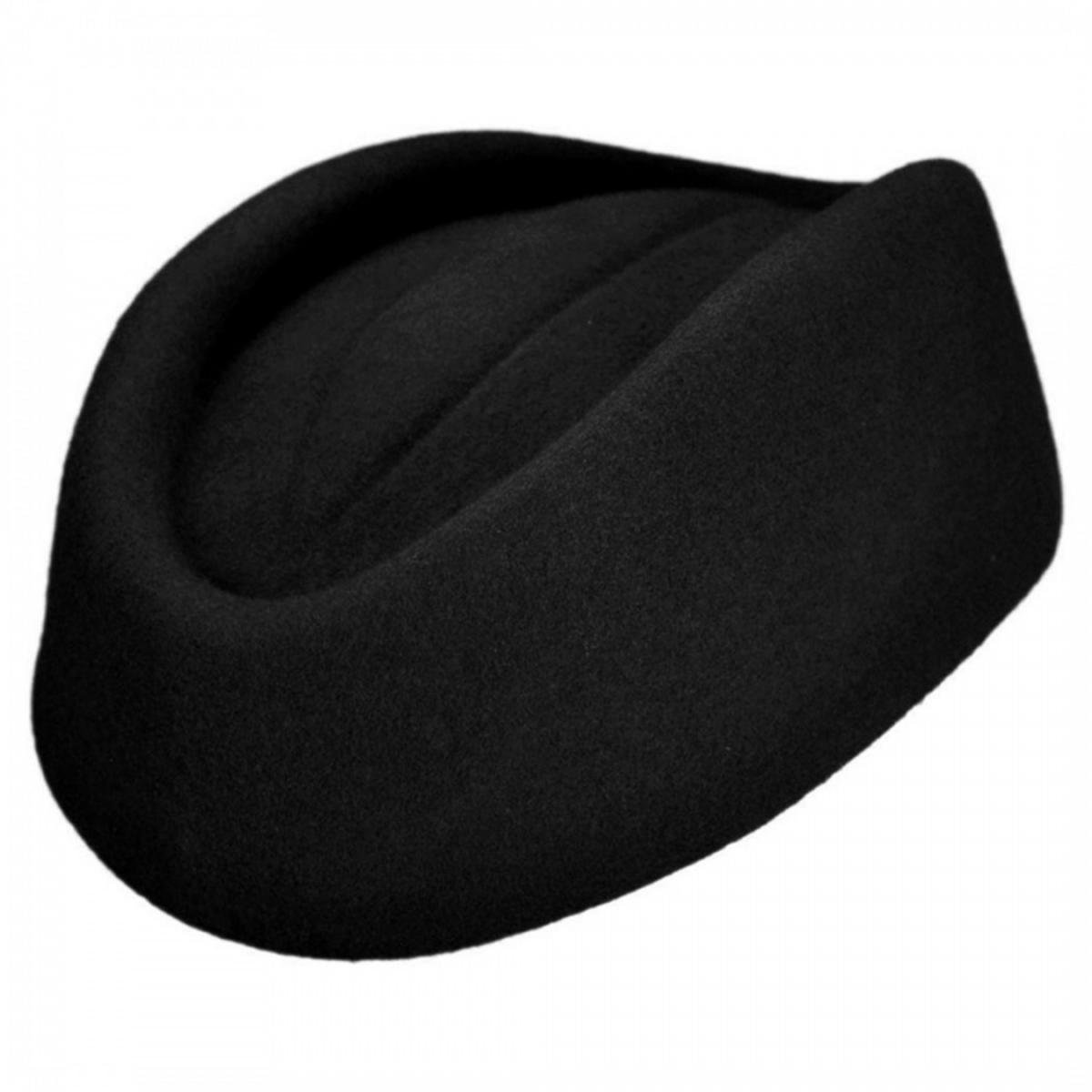 sur la tete | Stewardess Wool Felt Pillbox Hat | 157021 | profile | BLACK
