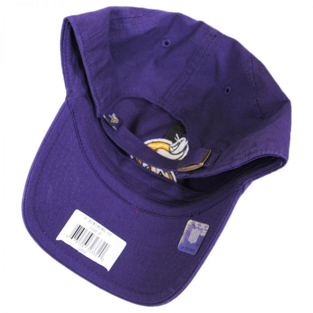 47 Brand | Minnesota Vikings NFL Clean Up Strapback Baseball Cap Dad Hat | 203790 | under | PURPLE