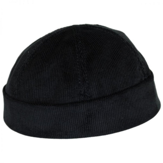 NEW YORK HAT CO | Six Panel Corduroy Skull Cap Beanie Hat | 142003 | front | BLACK