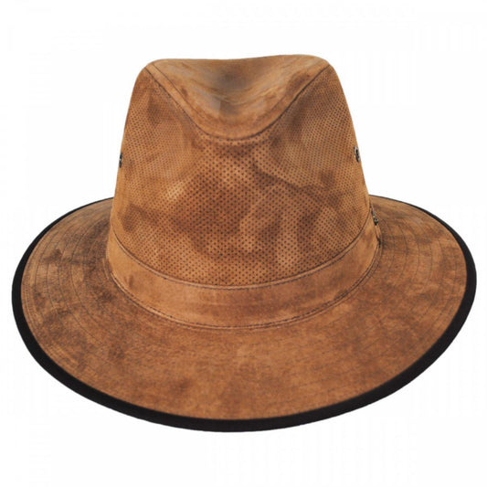 Stetson | Chelan Suede Leather Safari Fedora Hat | 140186 | front | TAN