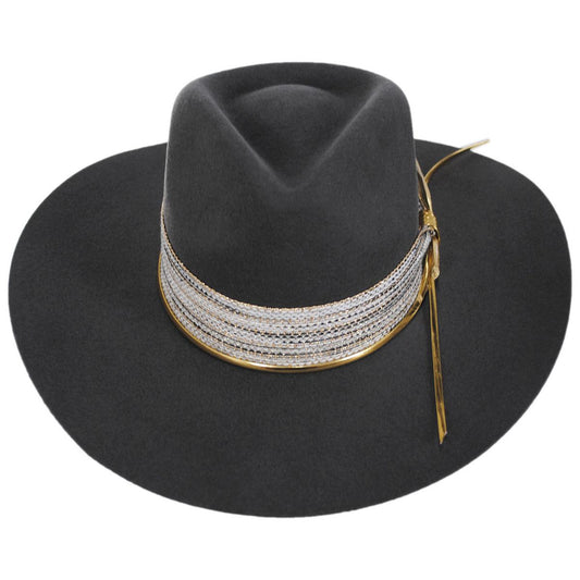 Charlie 1 Horse | Lainey Wilson Smoke Ain't Clear Wool Felt Western Hat | 124965 | front | GRANITE