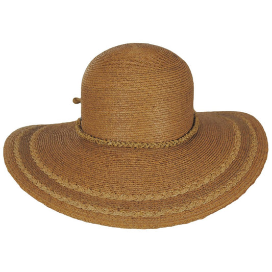 Karen Keith | Crown Point Raffia Braid Straw Swinger Sun Hat | 102237 | front | WHEAT