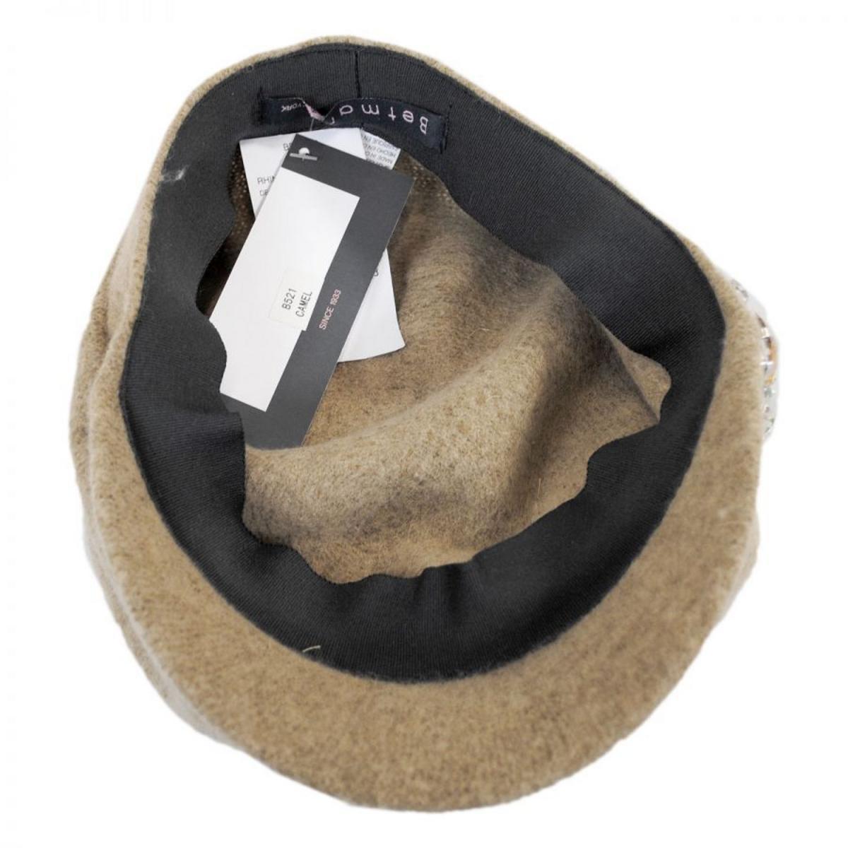 Betmar | Rhinestone Wool Cap | 106075 | under | CAMEL