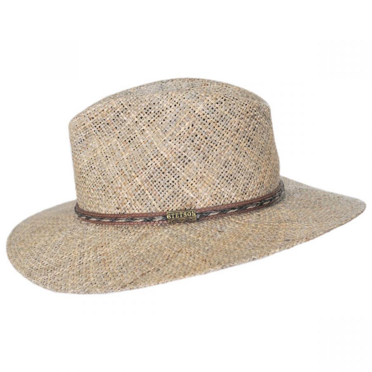 Stetson | Dunraven Seagrass Straw Fedora Hat | 127024 | profile | WHEAT