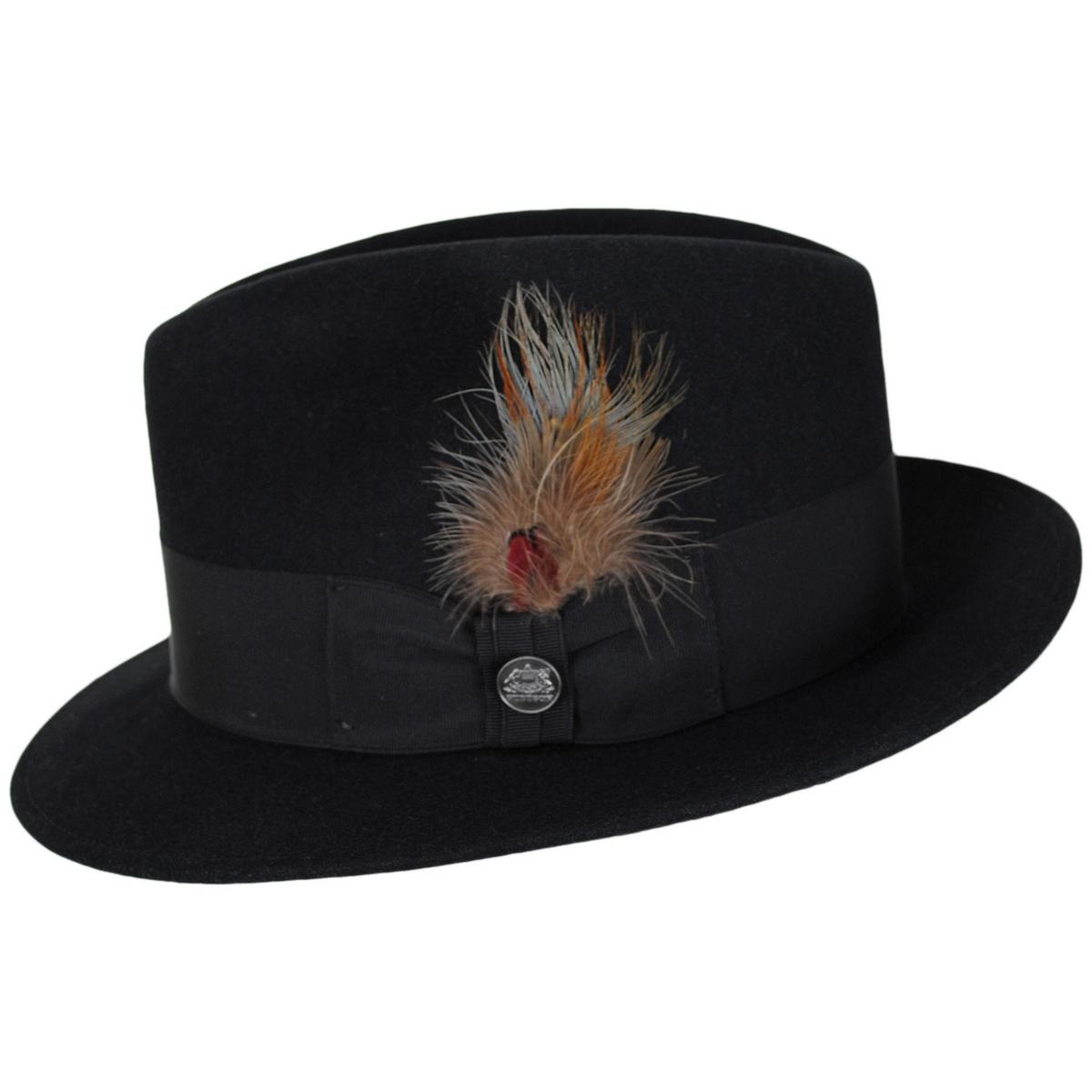 Stetson | Saxon Fur Felt Fedora Hat | 130609 | profile | BLACK