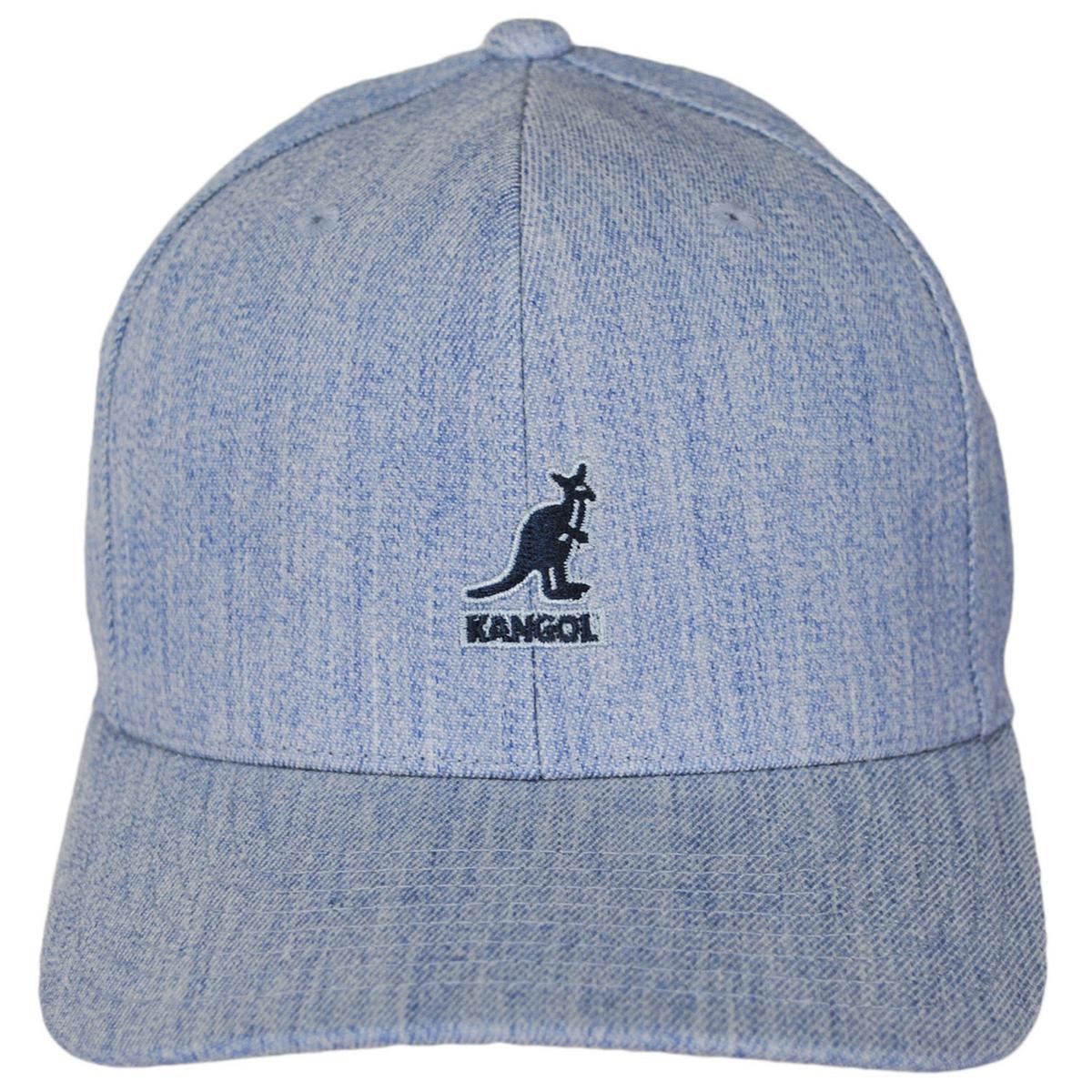 Kangol | Logo Wool Flexfit Fitted Baseball Cap | 201104 | front | HEATHER BLUE