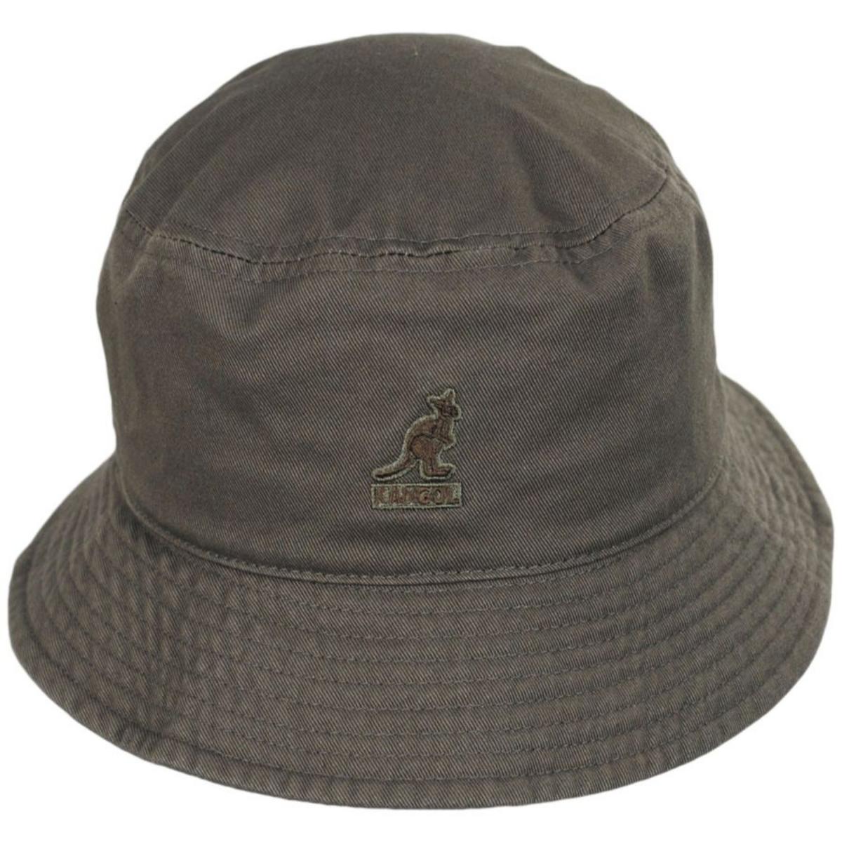 Kangol | Washed Cotton Bucket Hat | 185701 | front | SMOG