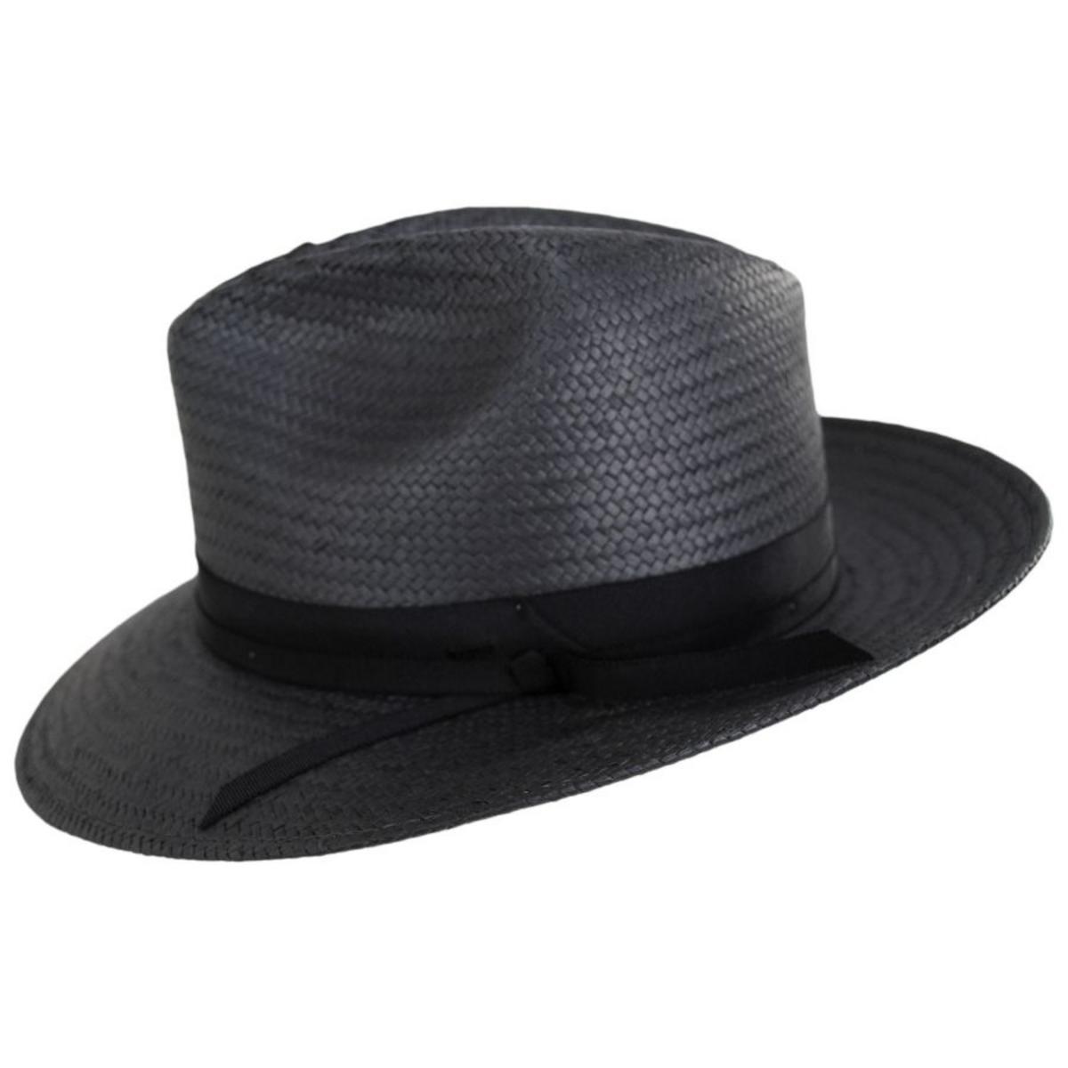 Bailey 1922 | Winstone Raindura Straw Fedora Hat - Black | 127743SS24 | profile | BLACK