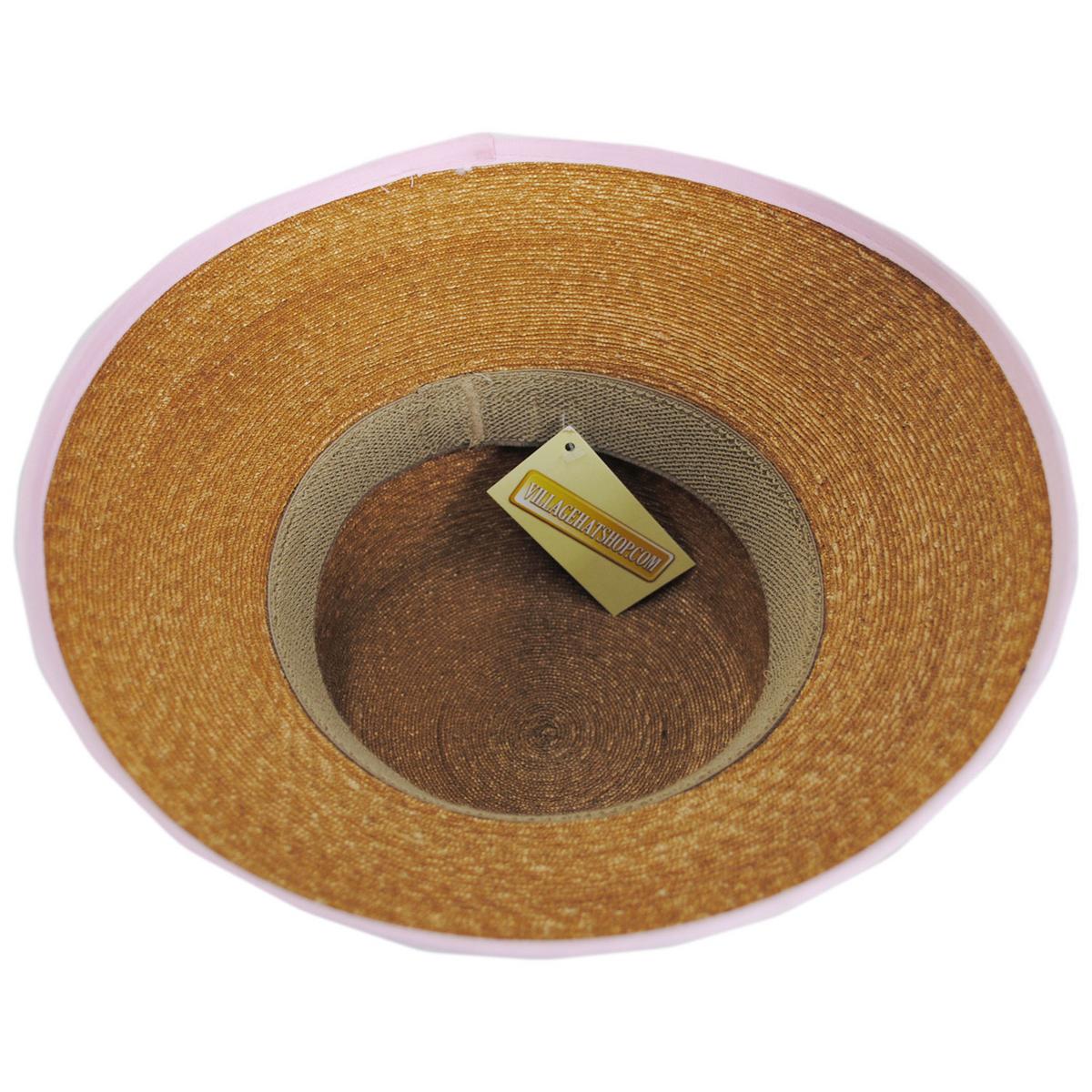 sur la tete | Prescott Milan Straw Lampshade Sun Hat | 102233 | under | PINK