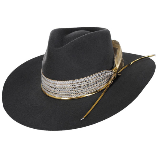 Charlie 1 Horse | Lainey Wilson Smoke Ain't Clear Wool Felt Western Hat | 124965 | lead | GRANITE