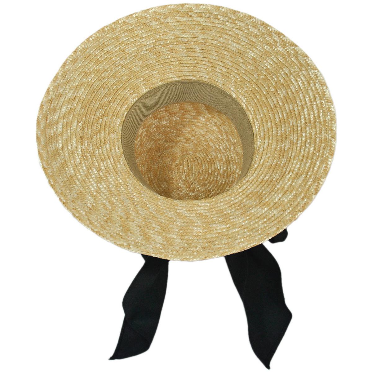 sur la tete | Milan Straw Boater Sun Hat | 103304 | under | NATURAL