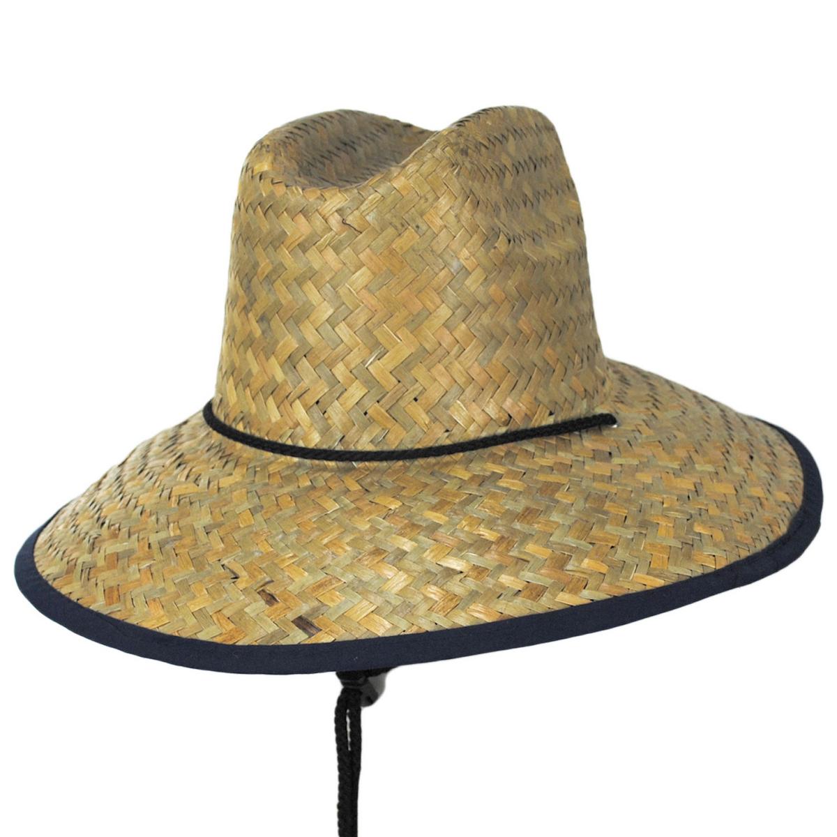 Peter Grimm | Kenny Solid Straw Lifeguard Hat | 127215 | lead | NAVY