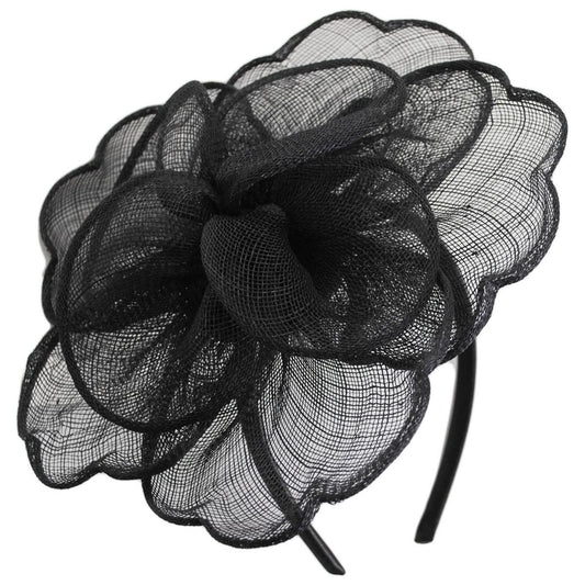 Kathy Jeanne | Rosa Sinamay Straw Fascinator Hat | 122425 | lead | BLACK