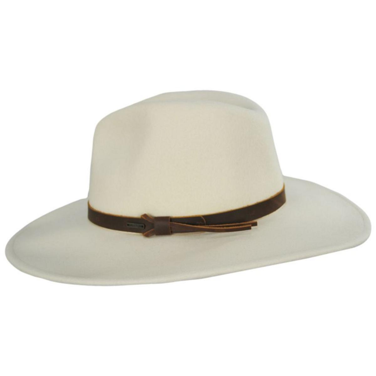 BRIXTON HATS | Field Proper Wool Felt Fedora Hat | 135647 | profile | WHITE CAP