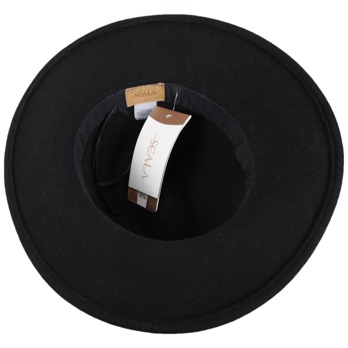 Scala | Brigitta Wool Felt Safari Fedora Hat | 123509 | under | BLACK